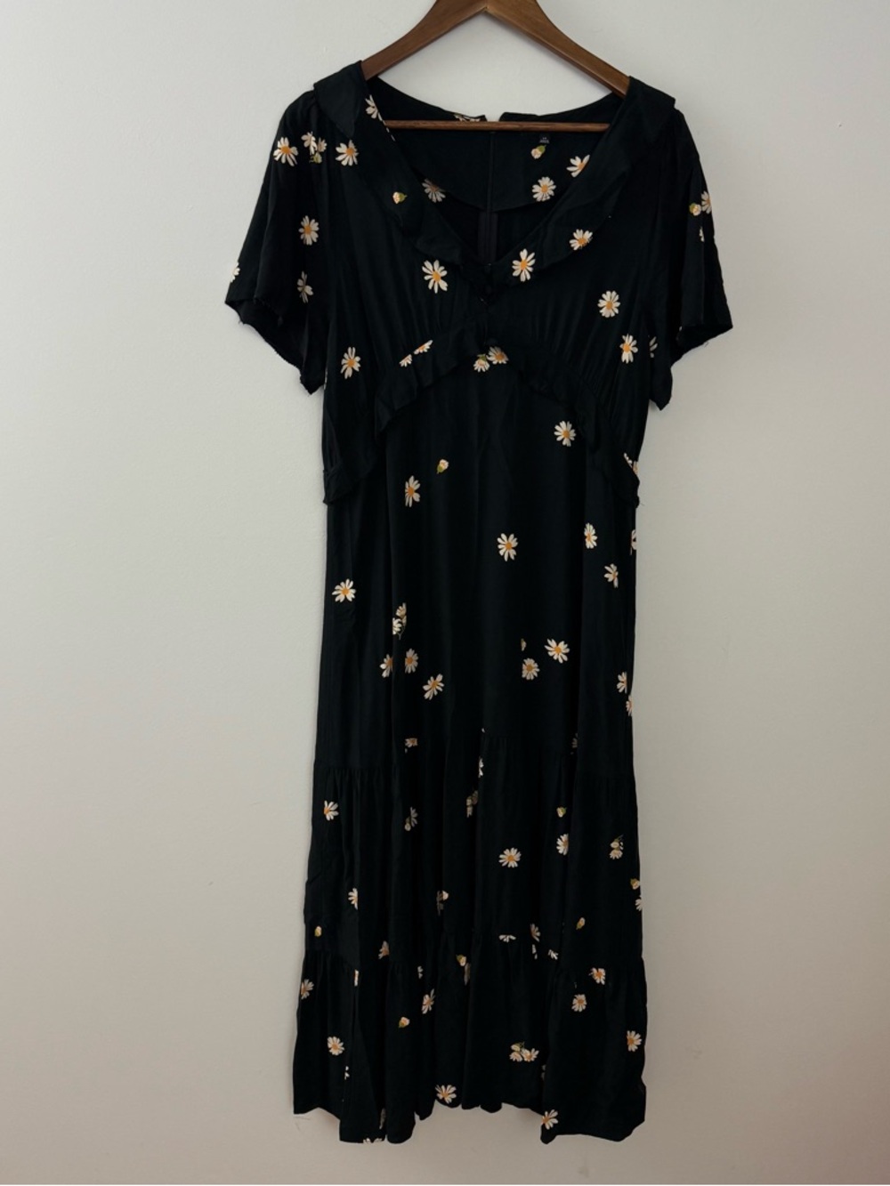 MADEWELL Ruffle V Neck Waisted Midi Dress Size 10 - Picture 2 of 8
